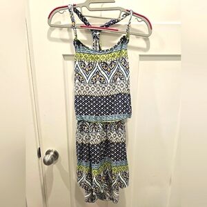 Boho Print Sundress by 435 | Size 14 | Sleeveless High Low Rayon Dress. Xxs